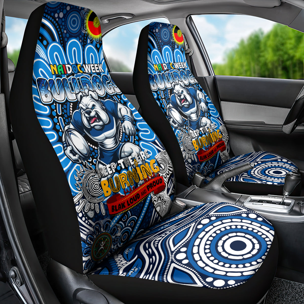 NAIDOC Week 2024 Bulldogs Car Seat Cover Mascot Rugby