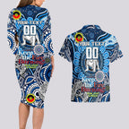 Custom NAIDOC Week 2024 Bulldogs Couples Matching Long Sleeve Bodycon Dress and Hawaiian Shirt Mascot Rugby