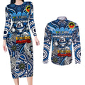 Custom NAIDOC Week 2024 Bulldogs Couples Matching Long Sleeve Bodycon Dress and Long Sleeve Button Shirt Mascot Rugby