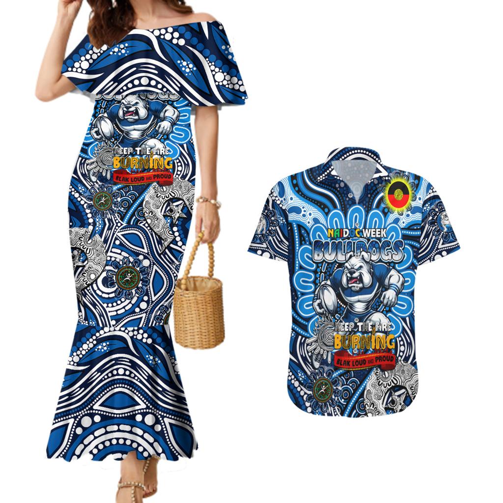 Custom NAIDOC Week 2024 Bulldogs Couples Matching Mermaid Dress and Hawaiian Shirt Mascot Rugby