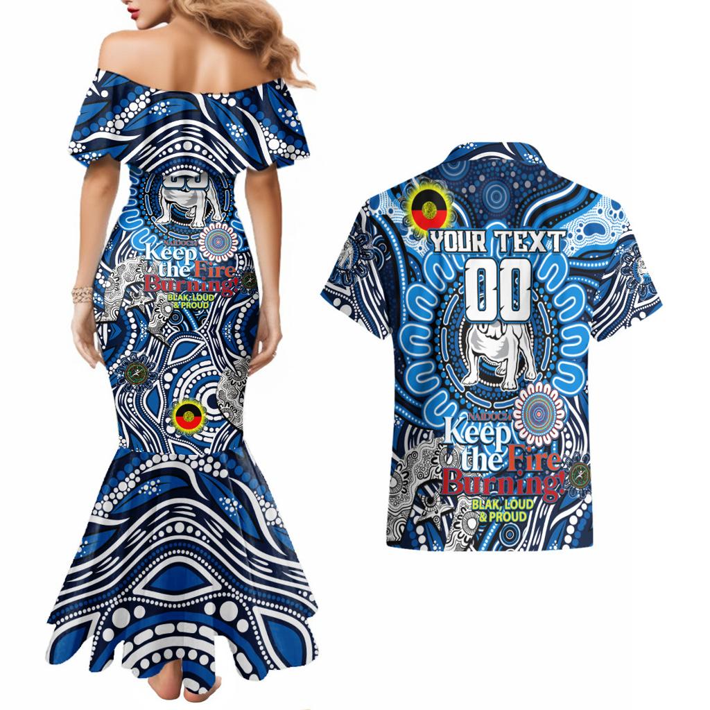 Custom NAIDOC Week 2024 Bulldogs Couples Matching Mermaid Dress and Hawaiian Shirt Mascot Rugby