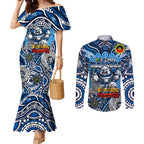 Custom NAIDOC Week 2024 Bulldogs Couples Matching Mermaid Dress and Long Sleeve Button Shirt Mascot Rugby