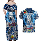 Custom NAIDOC Week 2024 Bulldogs Couples Matching Off Shoulder Maxi Dress and Hawaiian Shirt Mascot Rugby