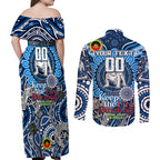 Custom NAIDOC Week 2024 Bulldogs Couples Matching Off Shoulder Maxi Dress and Long Sleeve Button Shirt Mascot Rugby
