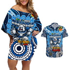 Custom NAIDOC Week 2024 Bulldogs Couples Matching Off Shoulder Short Dress and Hawaiian Shirt Mascot Rugby