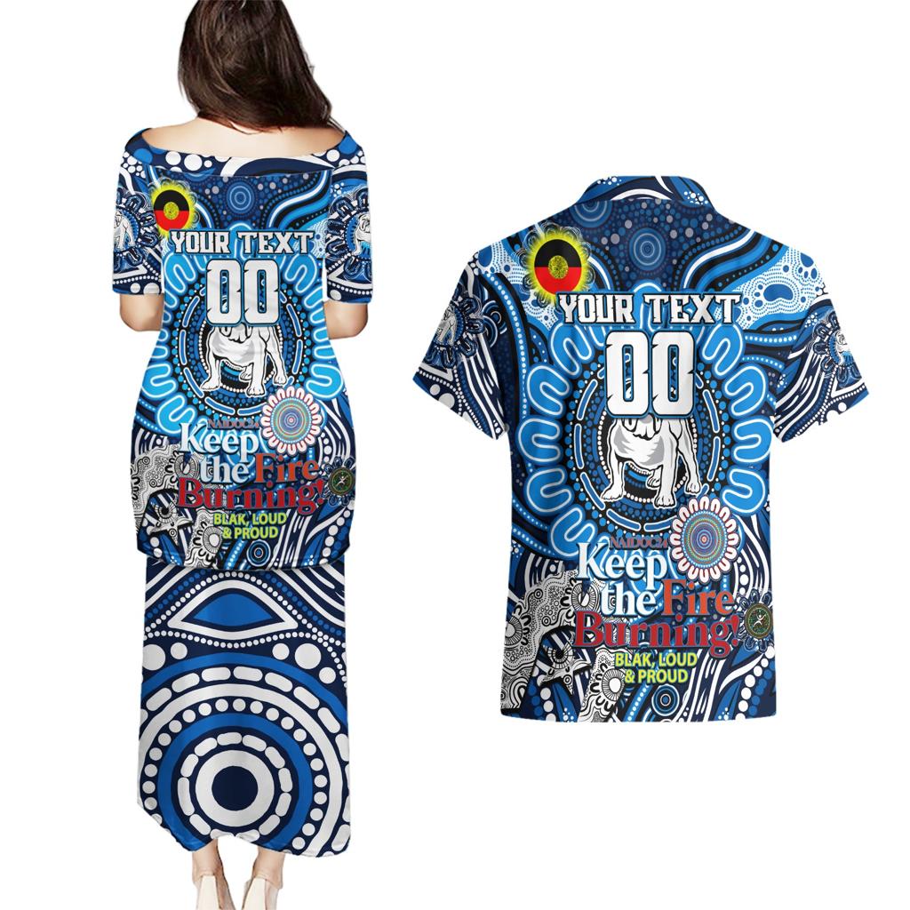 Custom NAIDOC Week 2024 Bulldogs Couples Matching Puletasi and Hawaiian Shirt Mascot Rugby
