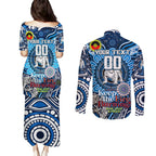 Custom NAIDOC Week 2024 Bulldogs Couples Matching Puletasi and Long Sleeve Button Shirt Mascot Rugby