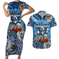 Custom NAIDOC Week 2024 Bulldogs Couples Matching Short Sleeve Bodycon Dress and Hawaiian Shirt Mascot Rugby
