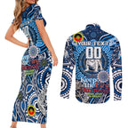 Custom NAIDOC Week 2024 Bulldogs Couples Matching Short Sleeve Bodycon Dress and Long Sleeve Button Shirt Mascot Rugby
