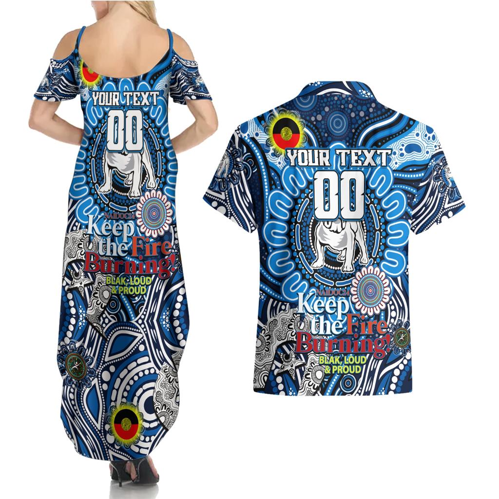 Custom NAIDOC Week 2024 Bulldogs Couples Matching Summer Maxi Dress and Hawaiian Shirt Mascot Rugby