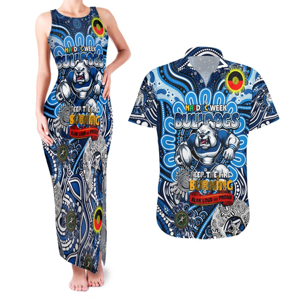 Custom NAIDOC Week 2024 Bulldogs Couples Matching Tank Maxi Dress and Hawaiian Shirt Mascot Rugby