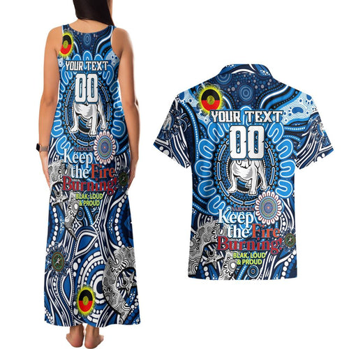 Custom NAIDOC Week 2024 Bulldogs Couples Matching Tank Maxi Dress and Hawaiian Shirt Mascot Rugby