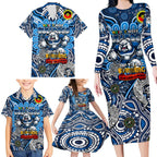 Custom NAIDOC Week 2024 Bulldogs Family Matching Long Sleeve Bodycon Dress and Hawaiian Shirt Mascot Rugby