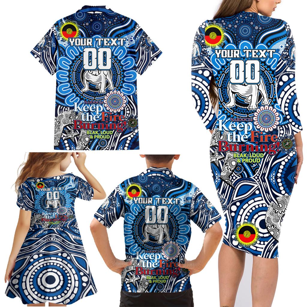 Custom NAIDOC Week 2024 Bulldogs Family Matching Long Sleeve Bodycon Dress and Hawaiian Shirt Mascot Rugby