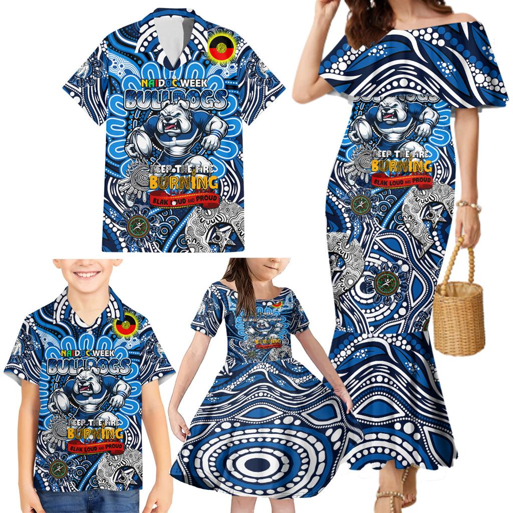 Custom NAIDOC Week 2024 Bulldogs Family Matching Mermaid Dress and Hawaiian Shirt Mascot Rugby
