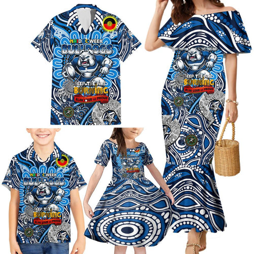 Custom NAIDOC Week 2024 Bulldogs Family Matching Mermaid Dress and Hawaiian Shirt Mascot Rugby