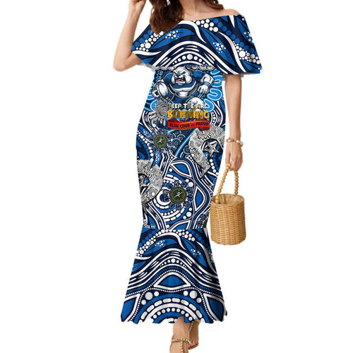 Custom NAIDOC Week 2024 Bulldogs Family Matching Mermaid Dress and Hawaiian Shirt Mascot Rugby