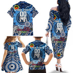 Custom NAIDOC Week 2024 Bulldogs Family Matching Off The Shoulder Long Sleeve Dress and Hawaiian Shirt Mascot Rugby