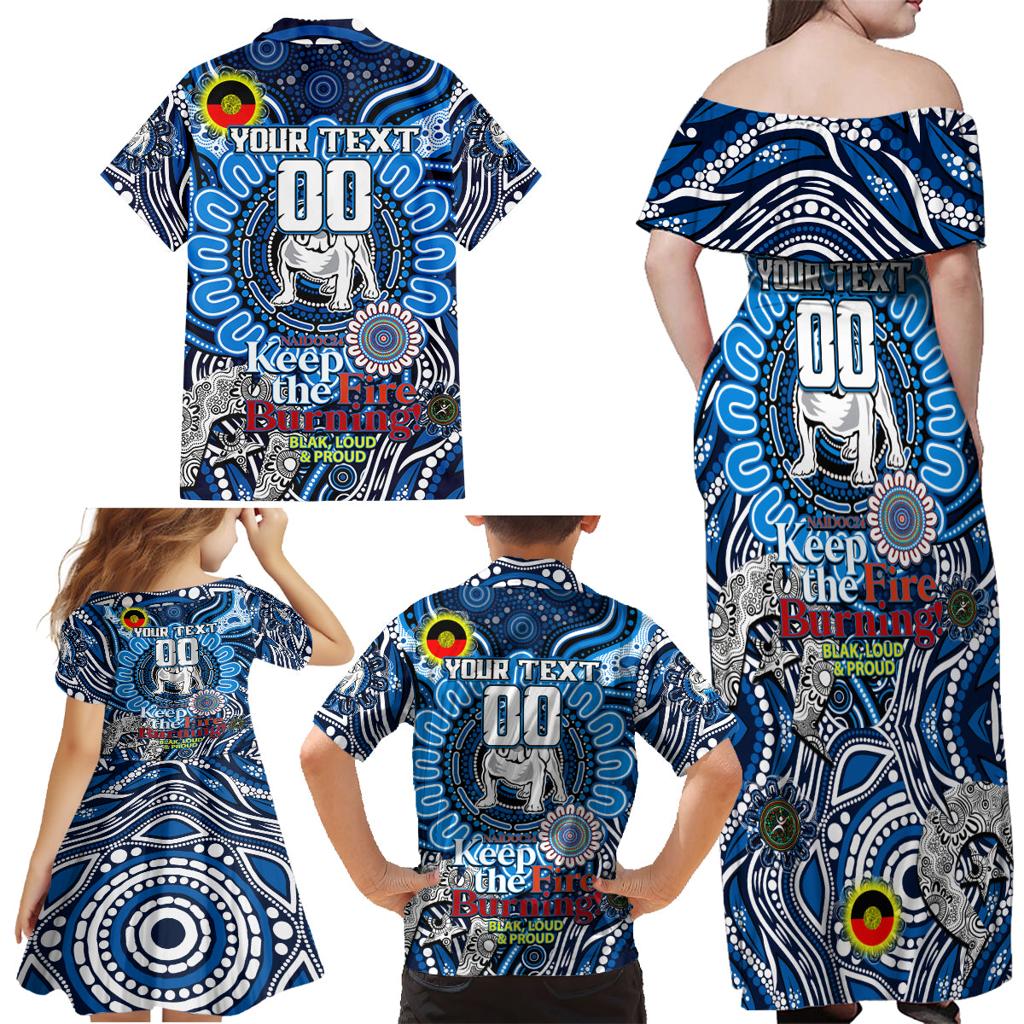 Custom NAIDOC Week 2024 Bulldogs Family Matching Off Shoulder Maxi Dress and Hawaiian Shirt Mascot Rugby