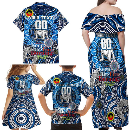 Custom NAIDOC Week 2024 Bulldogs Family Matching Off Shoulder Maxi Dress and Hawaiian Shirt Mascot Rugby