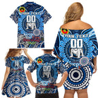 Custom NAIDOC Week 2024 Bulldogs Family Matching Off Shoulder Short Dress and Hawaiian Shirt Mascot Rugby