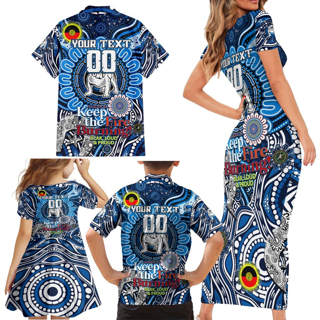 Custom NAIDOC Week 2024 Bulldogs Family Matching Short Sleeve Bodycon Dress and Hawaiian Shirt Mascot Rugby