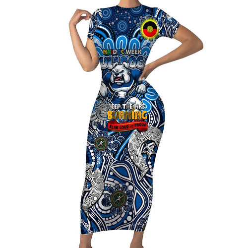 Custom NAIDOC Week 2024 Bulldogs Family Matching Short Sleeve Bodycon Dress and Hawaiian Shirt Mascot Rugby