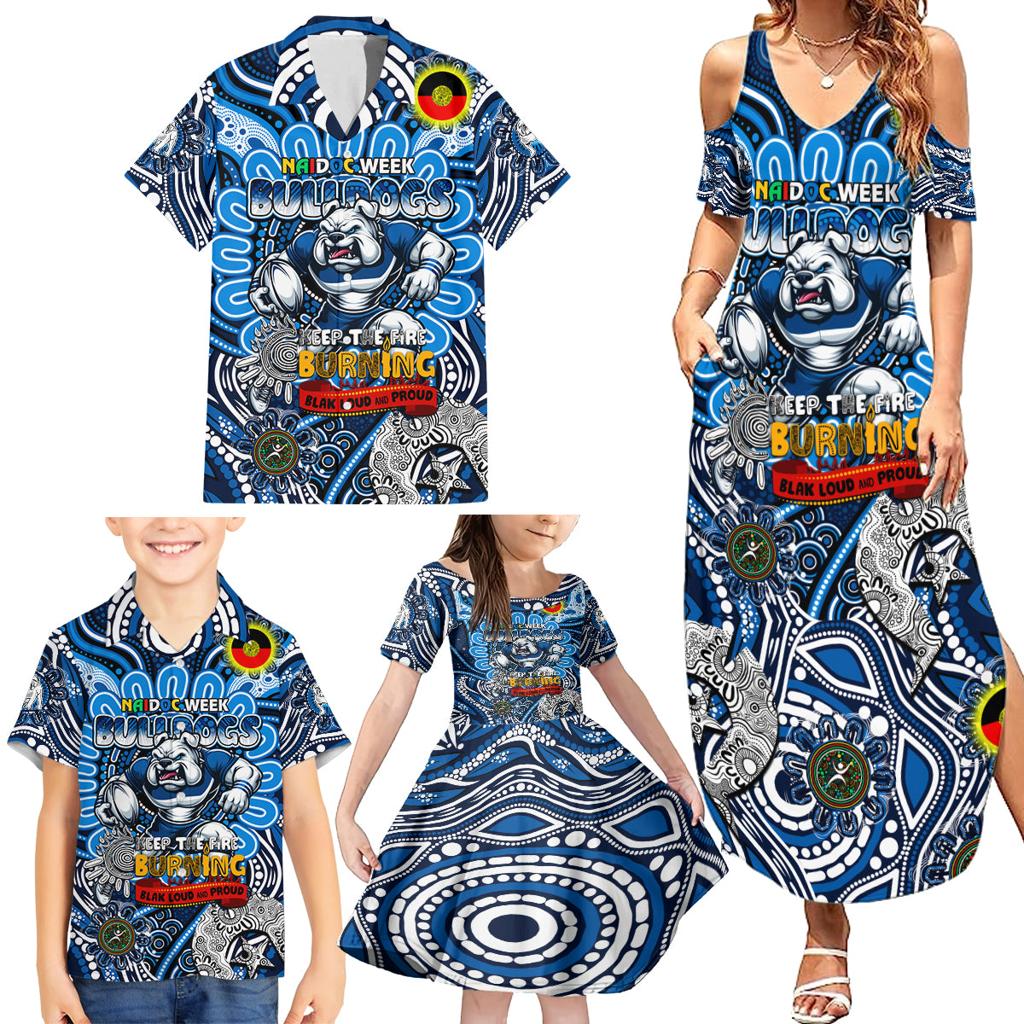 Custom NAIDOC Week 2024 Bulldogs Family Matching Summer Maxi Dress and Hawaiian Shirt Mascot Rugby
