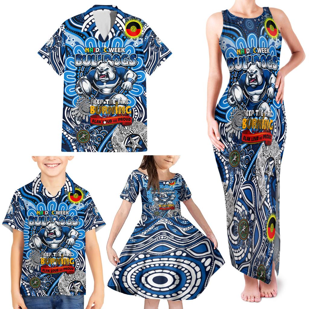 Custom NAIDOC Week 2024 Bulldogs Family Matching Tank Maxi Dress and Hawaiian Shirt Mascot Rugby