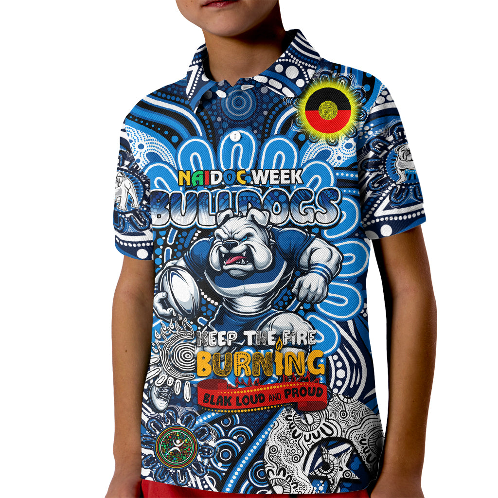 Custom NAIDOC Week 2024 Bulldogs Kid Polo Shirt Mascot Rugby