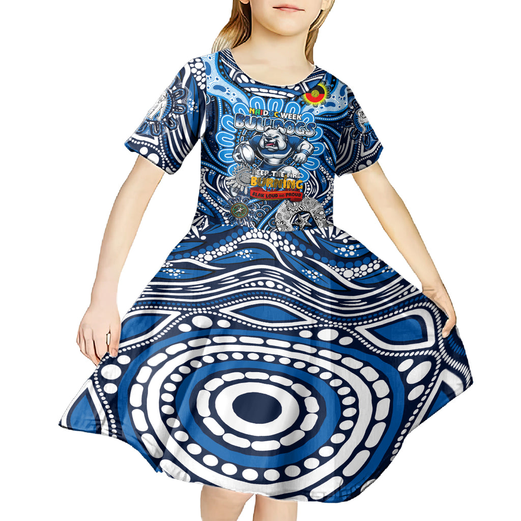 Custom NAIDOC Week 2024 Bulldogs Kid Short Sleeve Dress Mascot Rugby