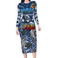Custom NAIDOC Week 2024 Bulldogs Long Sleeve Bodycon Dress Mascot Rugby