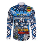 Custom NAIDOC Week 2024 Bulldogs Long Sleeve Button Shirt Mascot Rugby