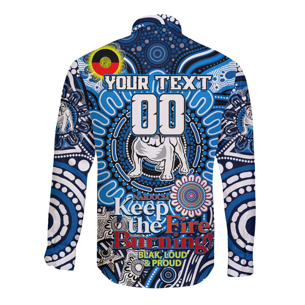 Custom NAIDOC Week 2024 Bulldogs Long Sleeve Button Shirt Mascot Rugby