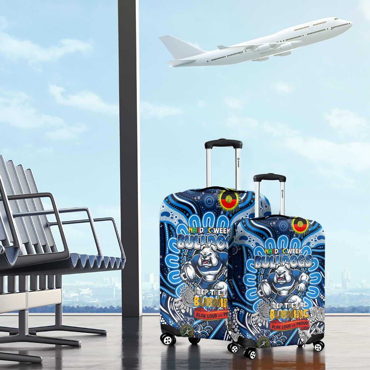 NAIDOC Week 2024 Bulldogs Luggage Cover Mascot Rugby