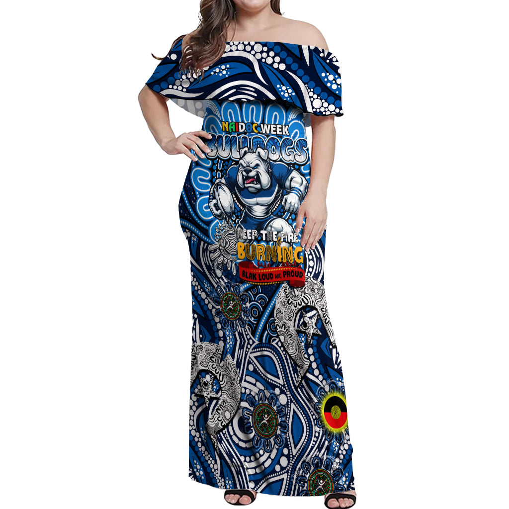 Custom NAIDOC Week 2024 Bulldogs Off Shoulder Maxi Dress Mascot Rugby