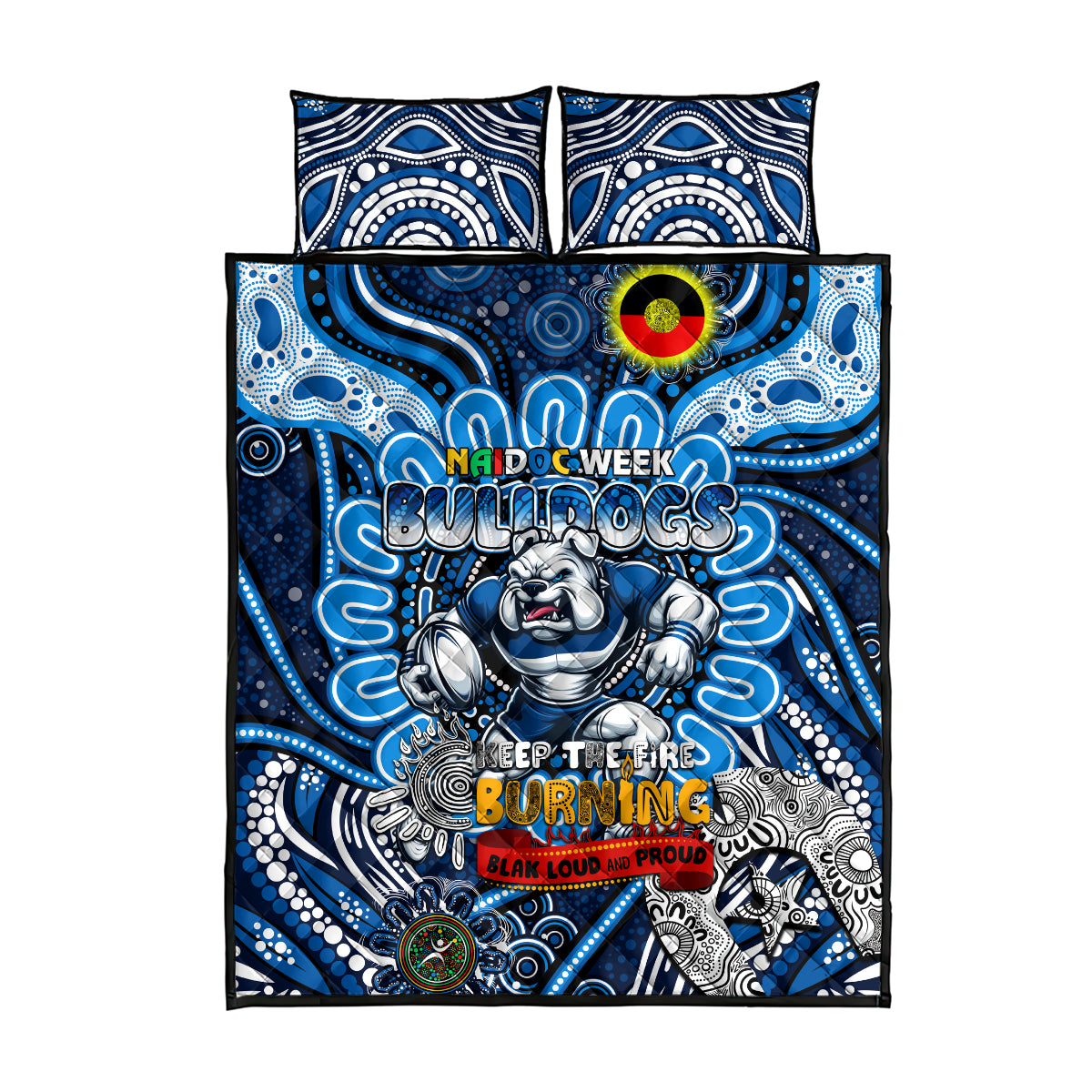 NAIDOC Week 2024 Bulldogs Quilt Bed Set Mascot Rugby