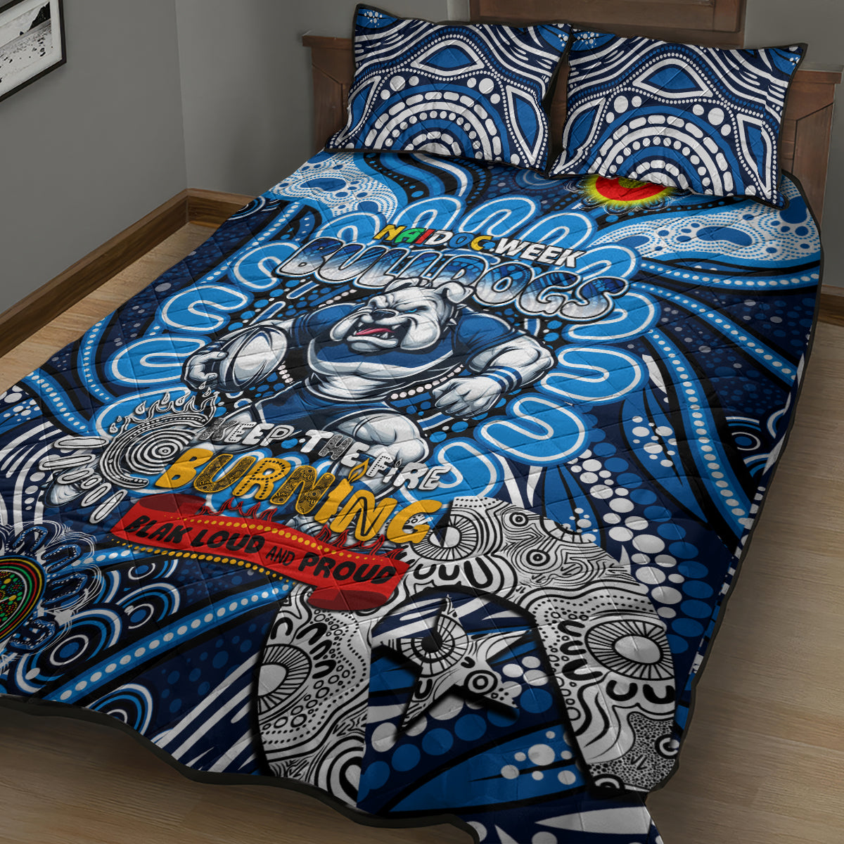 NAIDOC Week 2024 Bulldogs Quilt Bed Set Mascot Rugby