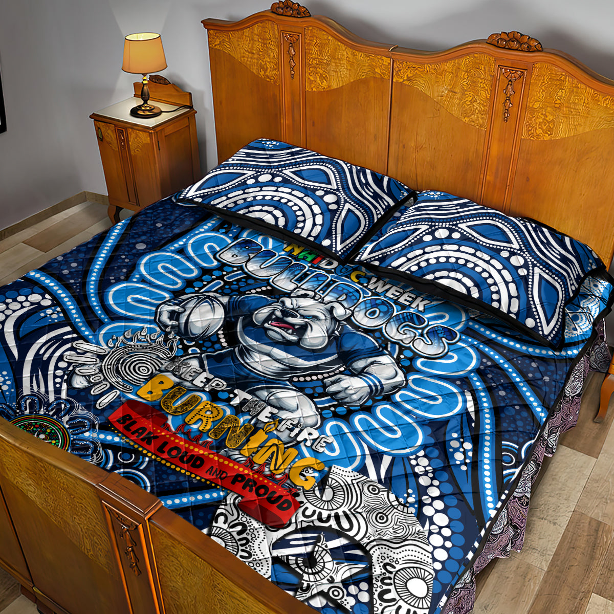 NAIDOC Week 2024 Bulldogs Quilt Bed Set Mascot Rugby