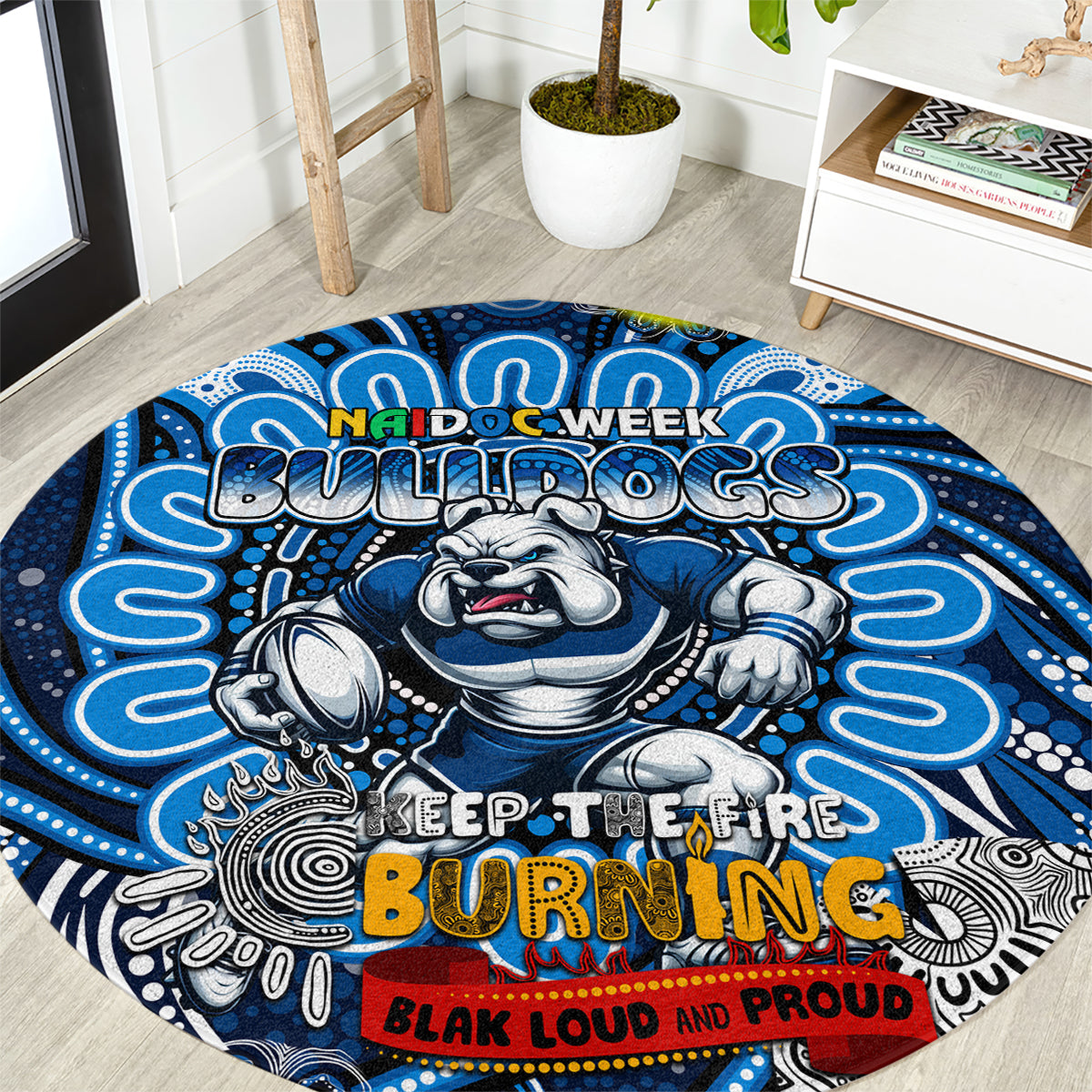 NAIDOC Week 2024 Bulldogs Round Carpet Mascot Rugby