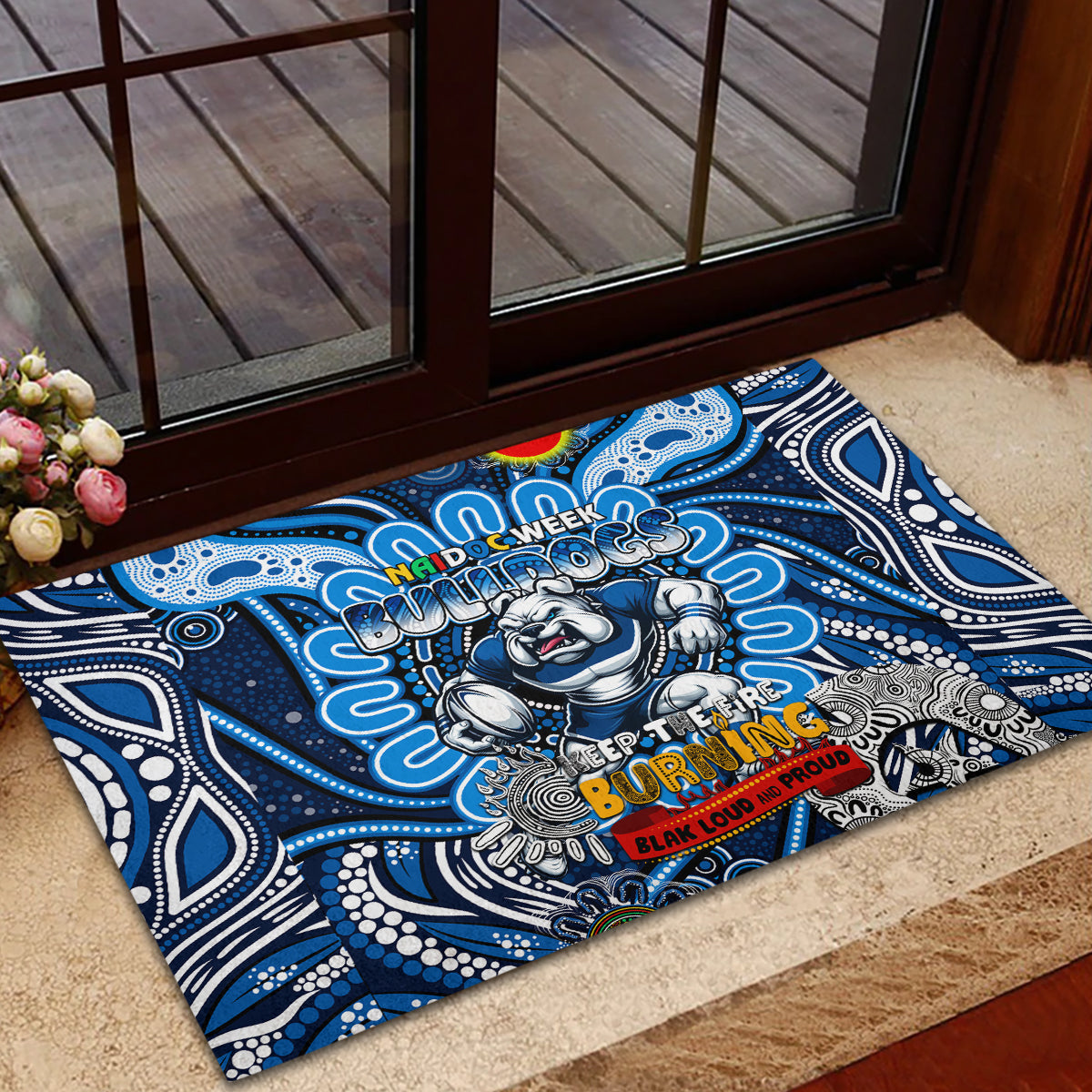 NAIDOC Week 2024 Bulldogs Rubber Doormat Mascot Rugby