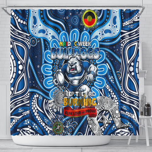 NAIDOC Week 2024 Bulldogs Shower Curtain Mascot Rugby