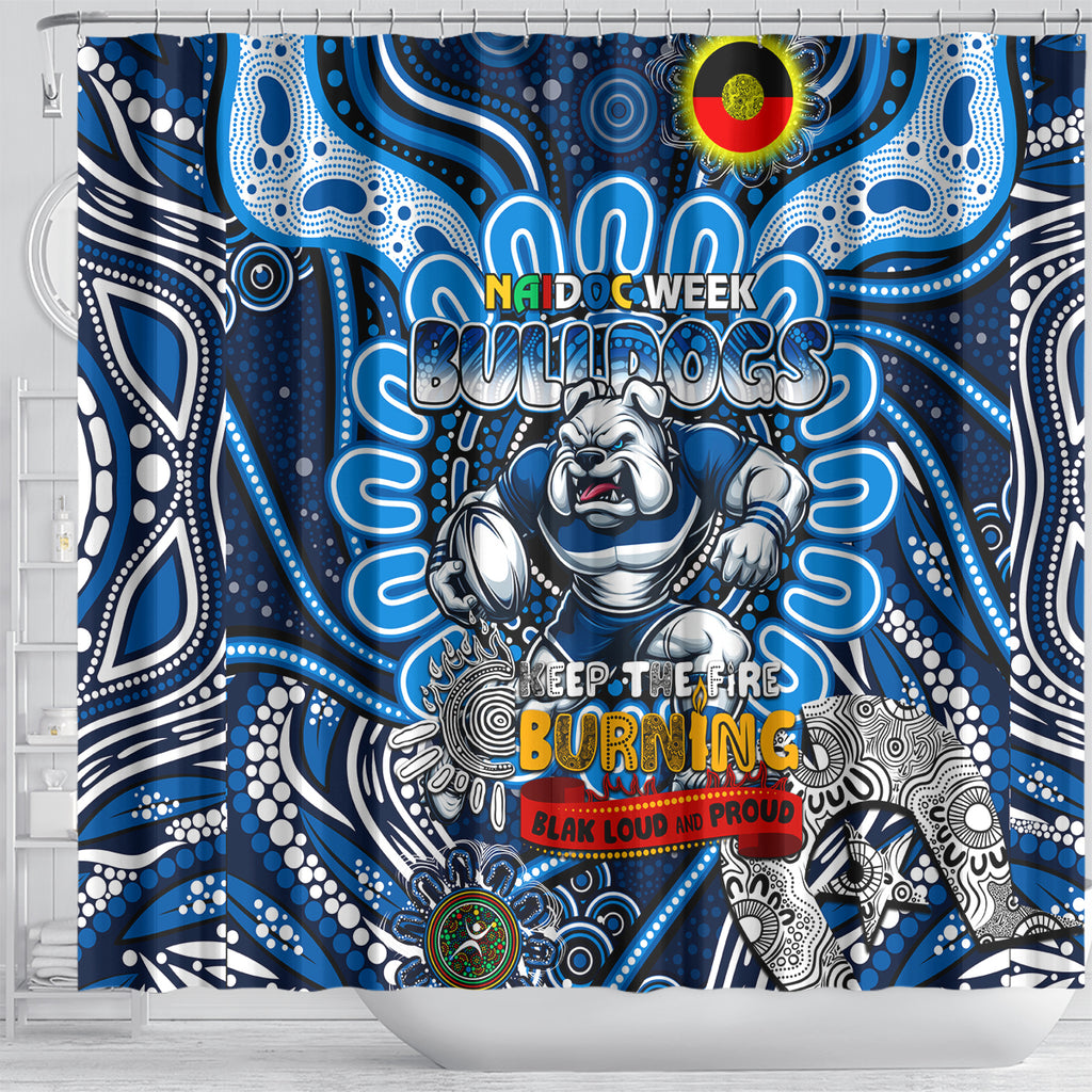 NAIDOC Week 2024 Bulldogs Shower Curtain Mascot Rugby