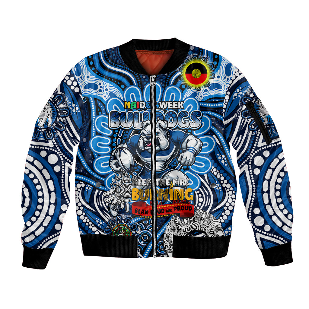 Custom NAIDOC Week 2024 Bulldogs Sleeve Zip Bomber Jacket Mascot Rugby