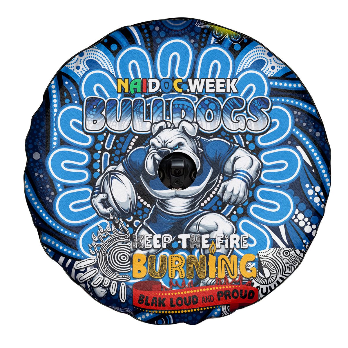 NAIDOC Week 2024 Bulldogs Spare Tire Cover Mascot Rugby