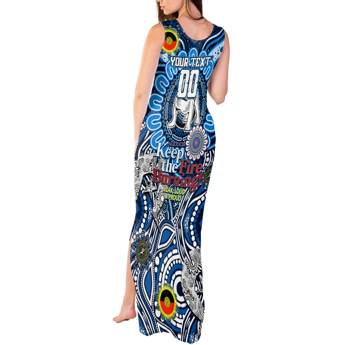 Custom NAIDOC Week 2024 Bulldogs Tank Maxi Dress Mascot Rugby
