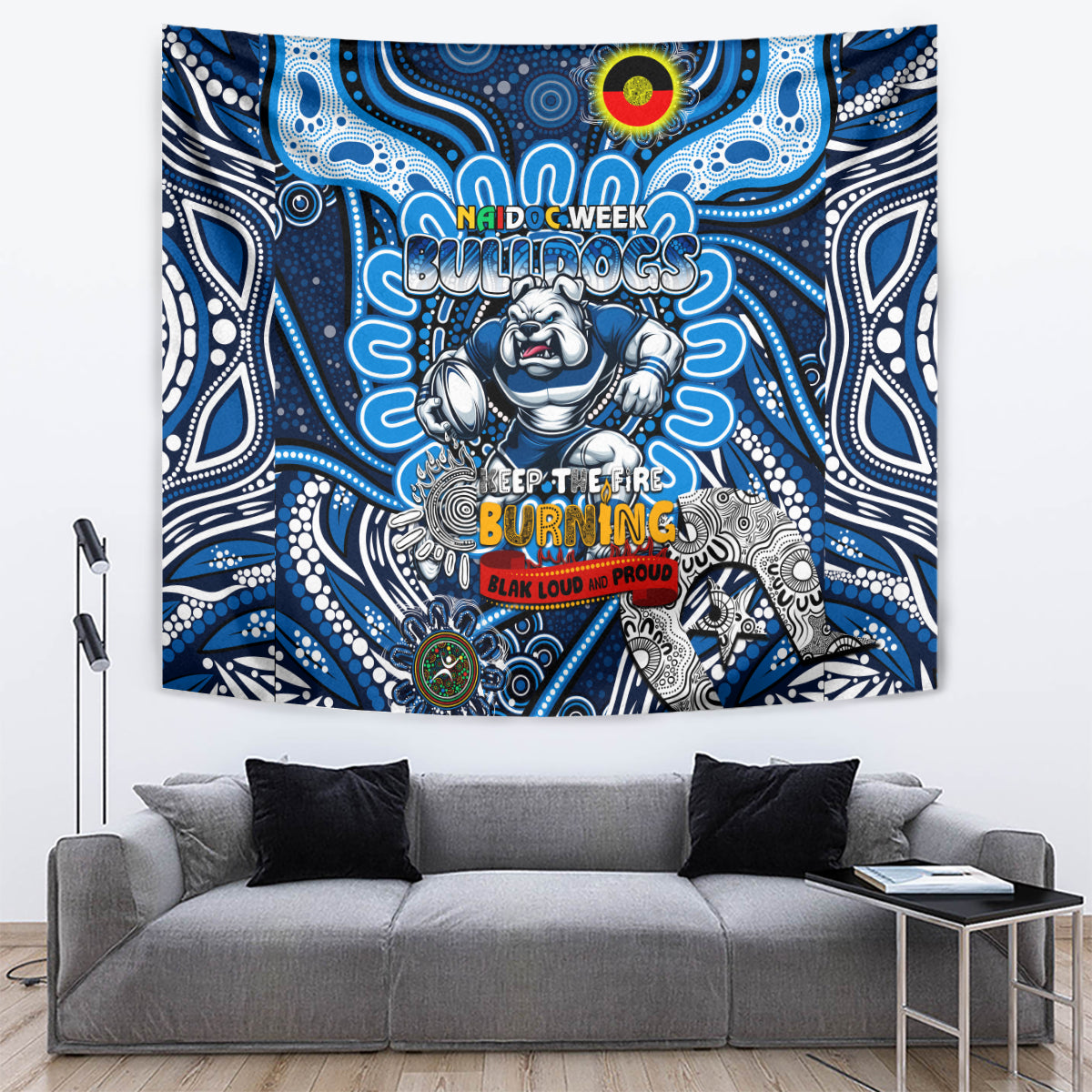 NAIDOC Week 2024 Bulldogs Tapestry Mascot Rugby