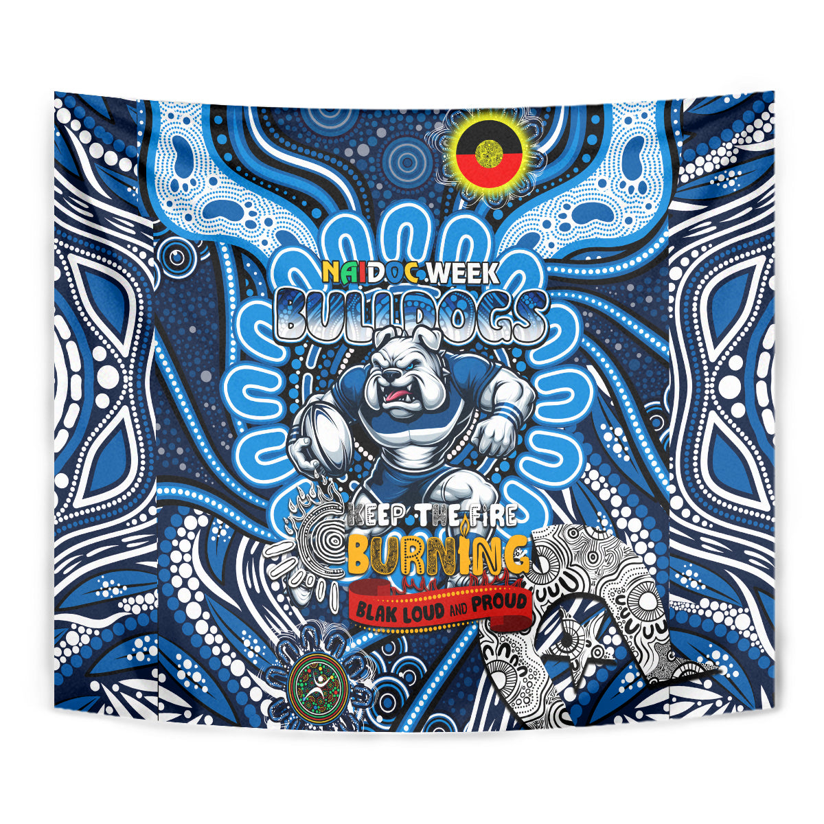 NAIDOC Week 2024 Bulldogs Tapestry Mascot Rugby