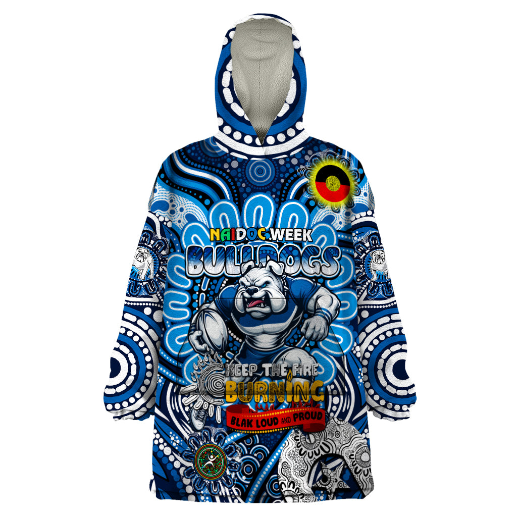 Custom NAIDOC Week 2024 Bulldogs Wearable Blanket Hoodie Mascot Rugby