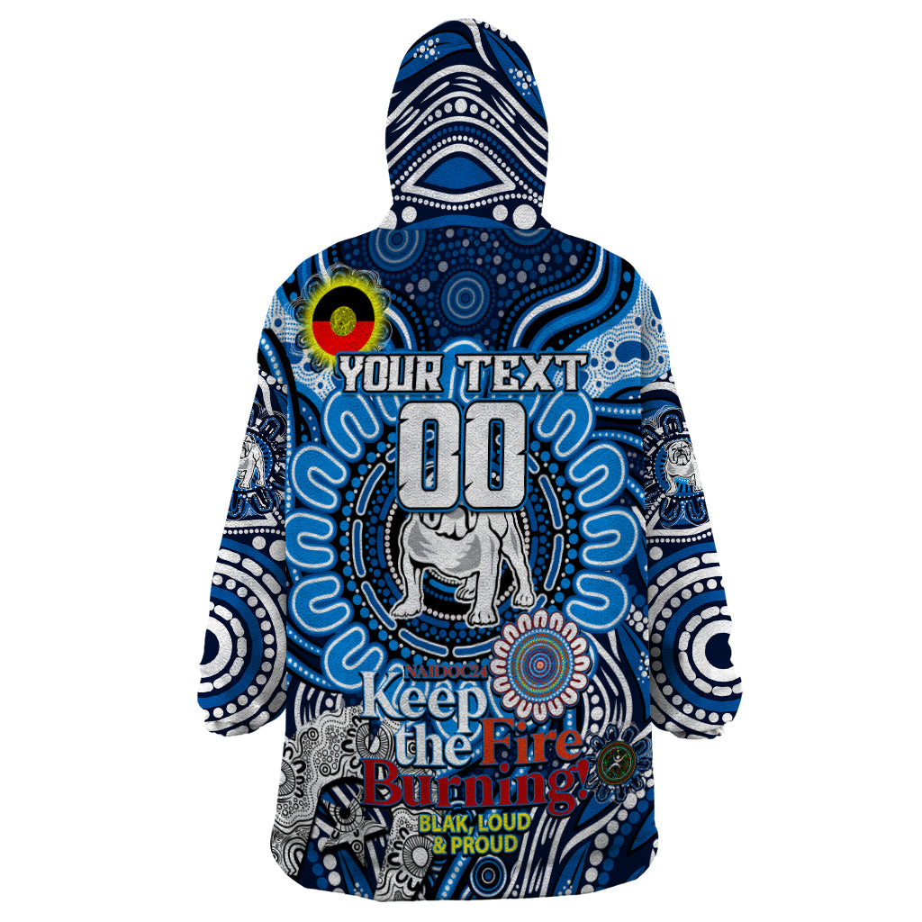 Custom NAIDOC Week 2024 Bulldogs Wearable Blanket Hoodie Mascot Rugby